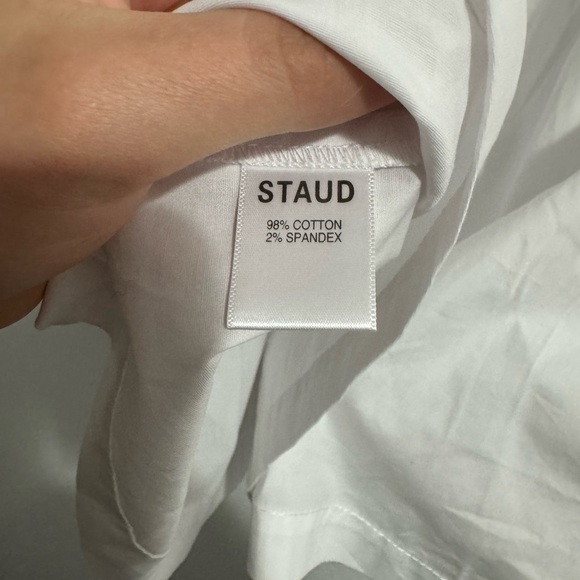 STAUD Dill Stretch Cotton Button-Up Blouse women’s size 3xl white breathable - Picture 4 of 5